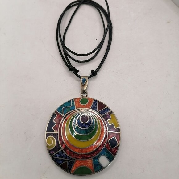 Unisex Adjustable Alpaca Natural Stone Andean Flower Necklace - Picture 6 of 7